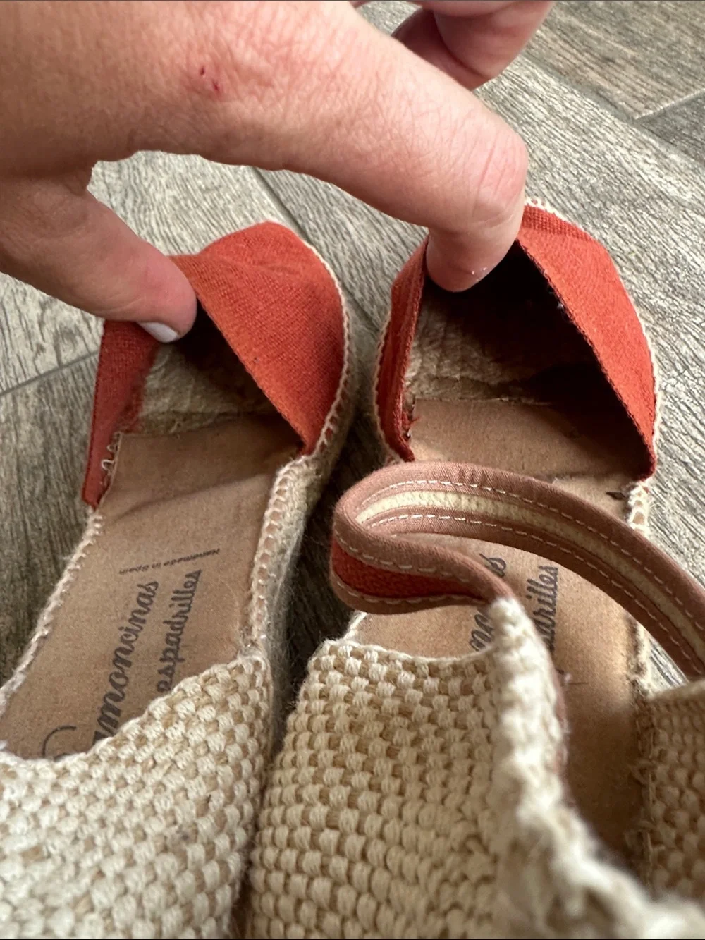 Ramoneiras Handmade in Spain Canvas Wedge Espadrilles Burnt Orange Size 37